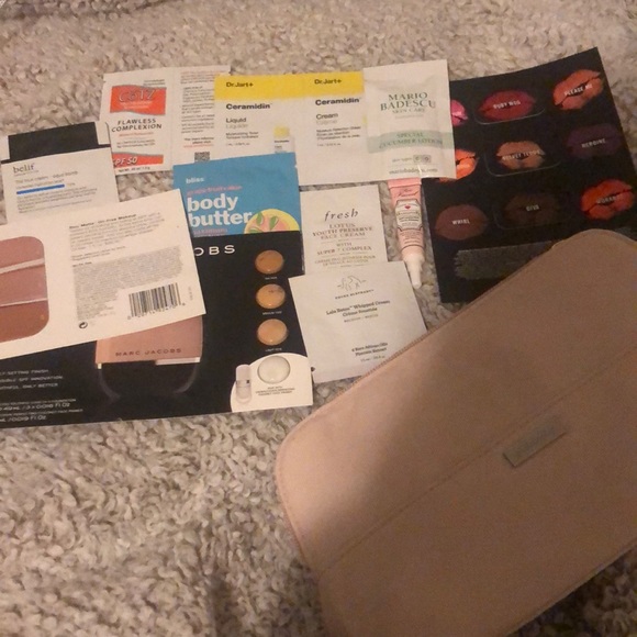 Sephora Other - COPY - Pink canvas philosophy makeup bag with samples